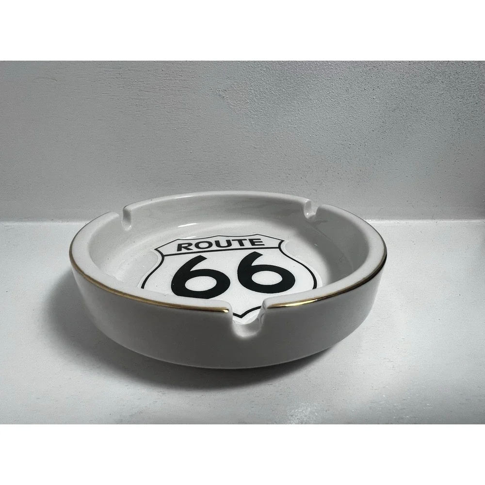 Glass Historic Route 66 Ashtray 4.5
